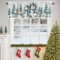 thumbnail image 4 of Winter Snowman Elk Squirrel Valances for Windows, 54 x 18in, Christmas Tree Floral Leaves Rod Pocket Kitchen Valance Curtain Light Filtering Window Treatments for Living Room Bedroom, 1 Panel, 4 of 7
