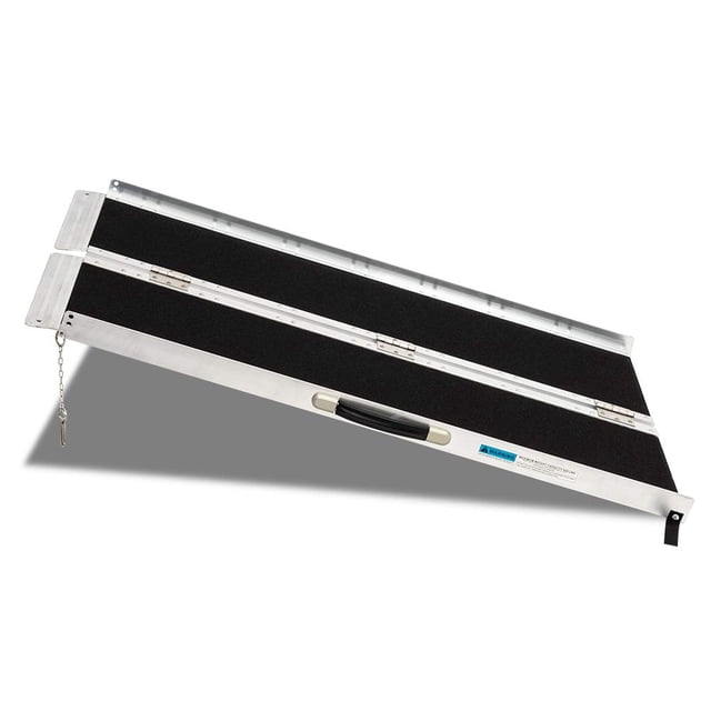 Mefeir 4' Wheelchair Ramp Threshold Portable Ramps 4ft for Home Steps Doorway Stairs Aluminum Handicap Metal House Mobile Porch Temporary Multifold Disable No-Slip Scooter Ramps