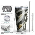 thumbnail image 6 of 30oz Black White Gold Wave Marble Pattern Tumblers Stainless Steel Tumbler with Lid and Straw,Vacuum Insulated Double Wall Travel Tumbler Cups Mug with Cleaning Brush for Coffee,Tea, 6 of 7