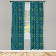 thumbnail image 3 of Ambesonne Tribal Curtains, Colorful Blooming Flora, Pair of 28"x95", Multicolor, 3 of 5