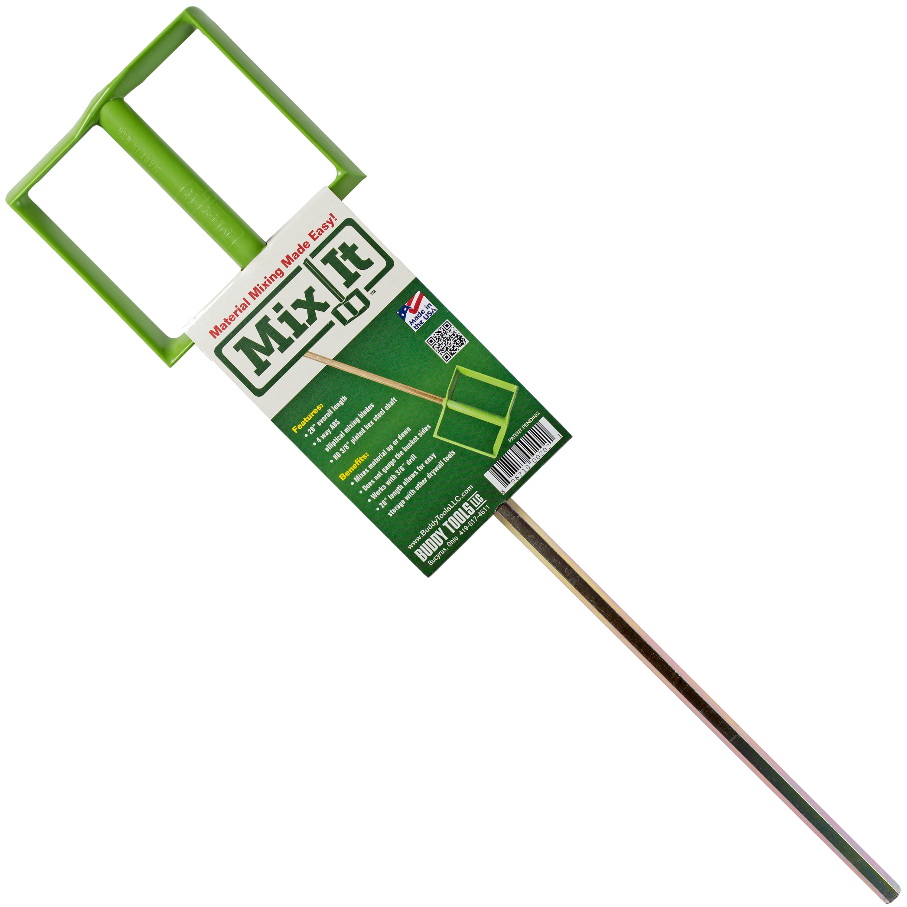 Buddy Tools Mix It Drywall Mud Mixer Multi Use Paddle Mixer 20'