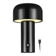 thumbnail image 1 of 8" 1.5W LED Integrated Black Outdoor Table Lamp with Rechargeable Battery, USB-C Cable and Frosted Acrylic Diffuser, 1 of 8