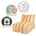 thumbnail image 2 of Majestic Home Yellow Vertical Stripe Bean Bag Chair Lounger, 2 of 5