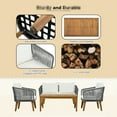 thumbnail image 5 of Wood Patio Conversation - 4 With Comfortable Seating & Cushions Outdoor Furniture Legs Fabric, 5 of 7