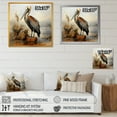 thumbnail image 4 of Designart "Retro Shoreline Pelican" Animals Wall Art - Modern Black Pelican Living Room Canvas Art, 4 of 6