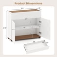 thumbnail image 2 of Costway Buffet Bahut avec Rangement, Tiroir et Portes à Pousser pour Cuisine Blanc, 2 of 9