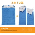 thumbnail image 5 of SHOFTW Double Sleeping Bag for Adults, Lightweight Waterproof, Machine Washable for Camping Hiking Backpacking, Blue, 5 of 7