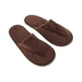 thumbnail image 2 of Unique Bargains 1 Pair Disposable Slippers Foldable Hotel Slippers for Family Coffee Color, 2 of 5