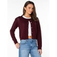 thumbnail image 5 of Celebrity Pink Women's Pointelle Crew Neck Cardigan Sweater, Sizes XS-XXXL, 5 of 11
