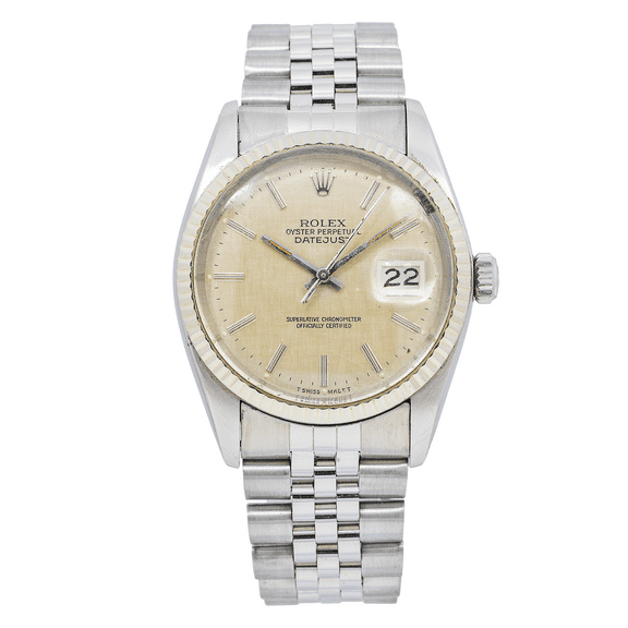 Pre-Owned Rolex Datejust 16014 36mm White Index Dial And Stainless Steel Bracelet
