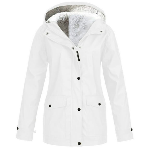 GigrtiJin Womens Plus Size Coat Waterproof Active Outdoor Hooded Rain Jacket Lightweight Zip up Raincoat with Pocket