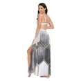 thumbnail image 3 of FORMRS Womens Beach Sarong Semi-Sheer Bikini Wrap Skirt Swimsuit Cover-ups, Gray Hexagons, 3 of 7