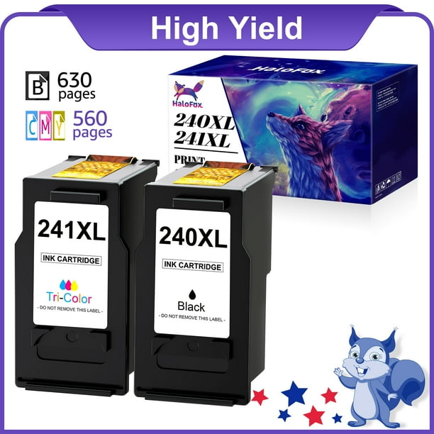 240XL and 241XL Ink Cartridge Replacement for Canon Ink 240 and 241 for Pixma MG3620 TS5120