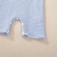 thumbnail image 7 of Sopiago Baby Boy Polo Romper Short Sleeve Stripe Print Baby Boy Bodysuit Jumpsuit Collared Onesies One-Piece Outfit (Blue,18-24 Months), 7 of 7