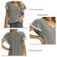 thumbnail image 4 of Top con cuello en V para mujer, camisa con manga con volantes Dolman Top de verano para mujer Top con manga casquillo con volantes Calidad inigualable, 4 of 5