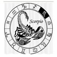 thumbnail image 3 of Ambesonne Zodiac Shower Curtain, Astrology Signs Scorpio, 69"Wx84"L, Black and White, 3 of 5