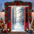 thumbnail image 4 of xihome Decoracin navideña para puerta: Pap Noel entrega regalos. Fondo para fiestas navideñas. Tela de polister, 180 x 90 cm., 4 of 6