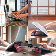 Max Smart Foldable Tablet Drawing Stand, Portable & Adjustable Fits iPad Pro, Wacom and up to 16 Inch Graphics Monitors (Red)