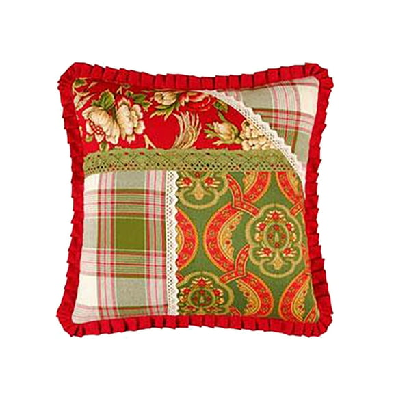 Patchwork & Crochet Quilted Accent Pillow