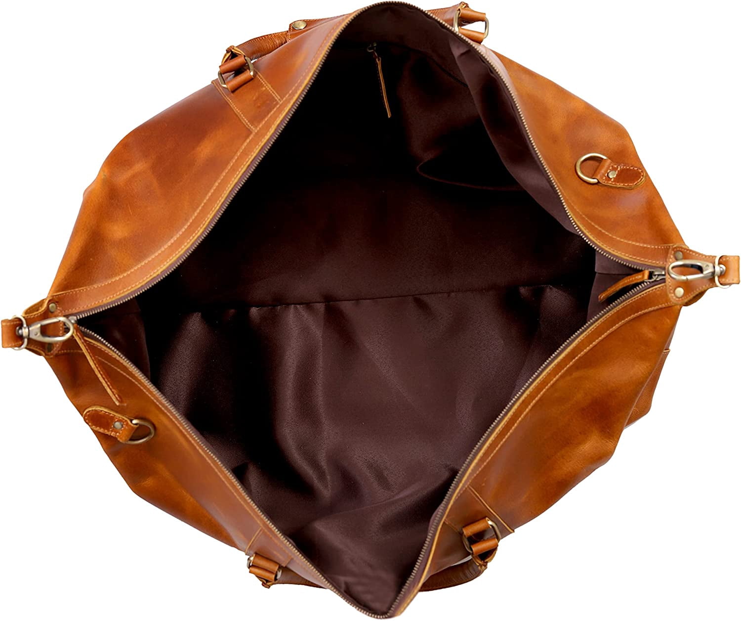 24" Leather Buffalo Travel Case Duffel Luggage Bag, Gym Travel Tote Duffel, Overnight Weekender