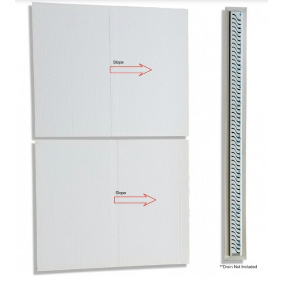 TruSlope LD 49-41L 49.5" x 41" CURBLESS Tray Fit up to 48" Drain