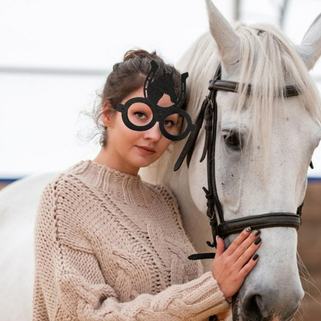 Horse Racing Festival Glasses Festival Party Dressup Photo Props Horse Riding Style Glasses Party Decoration Birthday Party Party Adults Girl Party for Kids 8- Party Decorations Theme Event Table