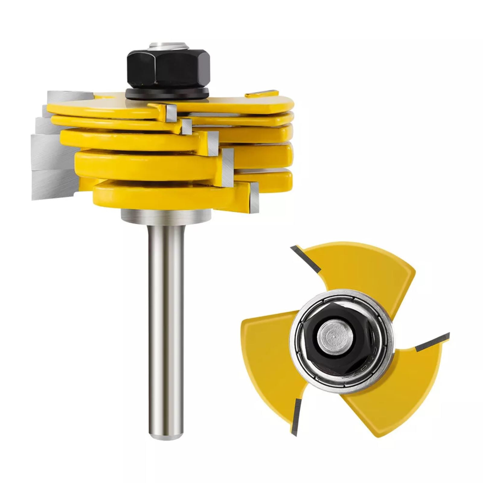 APPLAYERR 2pcs Router Bits Yellow Color 1/4in 1/2in Shank for Professional Woodworking Projects