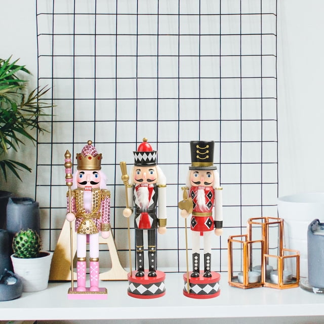 Estatua de Títeres de Cascanueces Bonitos de 3 Uds. Estatuilla Tradicional Estantería StyleN EstiloM BLESIY Figurita de Cascanueces