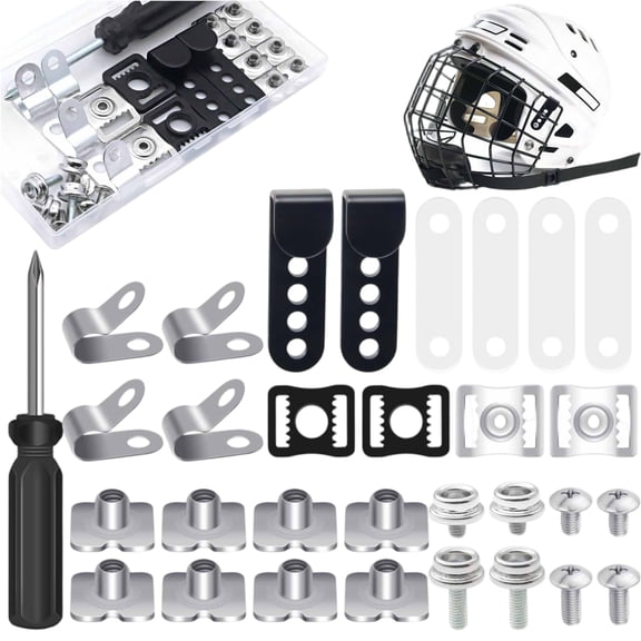 31PCS Hockey Helmet Repair Kit, Football Helmet Hardware Kit Perfectly Fits Most Ice Hockey Helmets Ice Hockey Helmet Repair Screw Kit