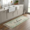 thumbnail image 6 of Kitchen Runner Rugs, Watercolor Green Leaves on Linen 2'x4' Throw Rug with Tassels, Pastoral Botanical Washable Soft Floor Carpet Runner for Hallway Bedroom Bathroom Laundry Room, 6 of 9