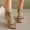 Khaki, variant on Miluxas Wedge Sandals for Women Platform Rhinestones Hollow Out Fish Mouth Open Toe Back Zipper Sandals Summer Casual Comfortable Outdoor Khaki 6(37)