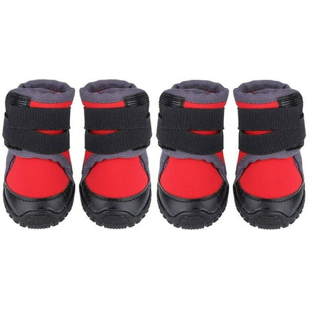 4 Fashionable Shoes For Small Dogs  Big Dogs  Anti Slip Outdoor Sports Climbing Boots  Pet Supplies For Small And Medium-Sized Big Dogs (90 Red)