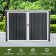 thumbnail image 6 of Aukfa 5.56x4.37 ft.Metal Storage Shed, Outdoor Garbage Can Organizer for Bike, Trash Cans, Garden Tools, Lawn Mowers, 6 of 8