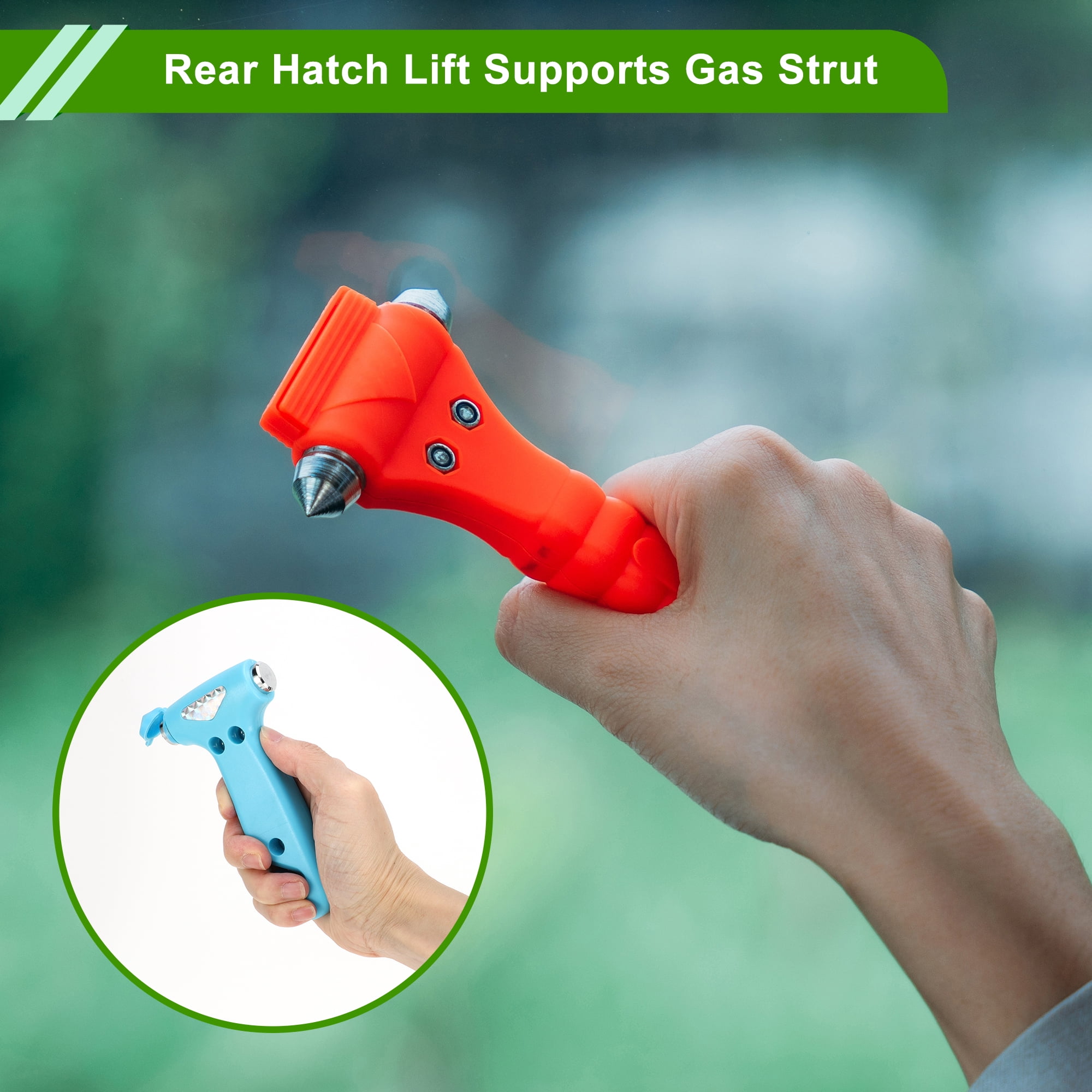 Unique Bargains Car Safety Hammer Glass Breaker Urgent Escape Tool Black Blue 40CR ABS