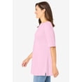 thumbnail image 3 of Woman Within Plus Size Perfect Cuffed Elbow-Sleeve Boat-Neck Tee, 3 of 6
