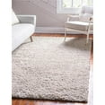 thumbnail image 1 of Unique Loom 3145992 6 x 9 ft. Davos Shag Rectangular Rug, Linen, 1 of 2