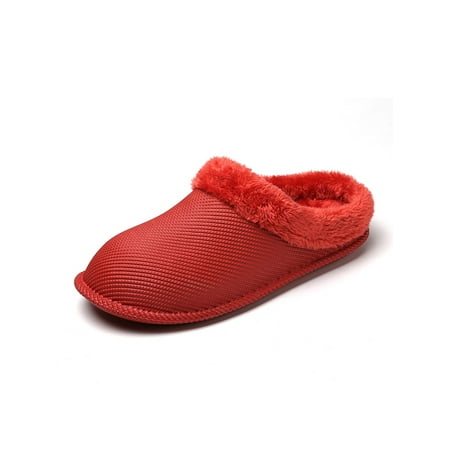 

Rotosw Unisex Slipper Slip On Indoor Casual Home House Plush Lined Warm Sides Flat Shoes