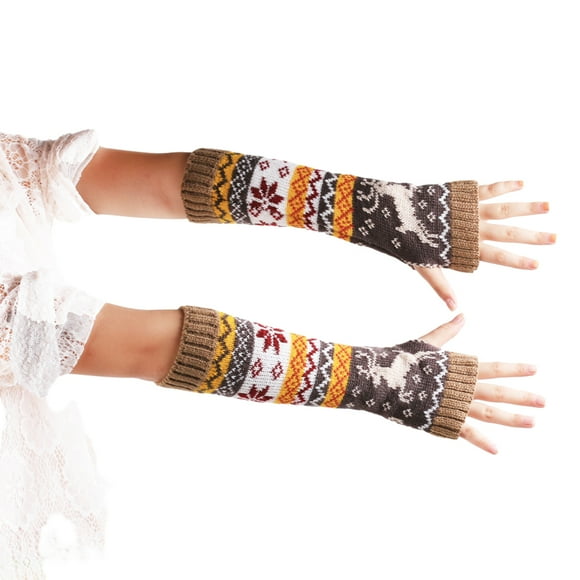 Maytalsory Soft And Keeping Warm Winter Fingerless Mittens For Ultimate Warmth Christmas Khaki
