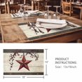 thumbnail image 3 of Placemats Set of 6, Texas Star Red Woven Placemat, Linen Place Mats for Kitchen/Dining Tables, Farmhouse Berry Wooden Vintage Washable Table Mats for Party, 3 of 8