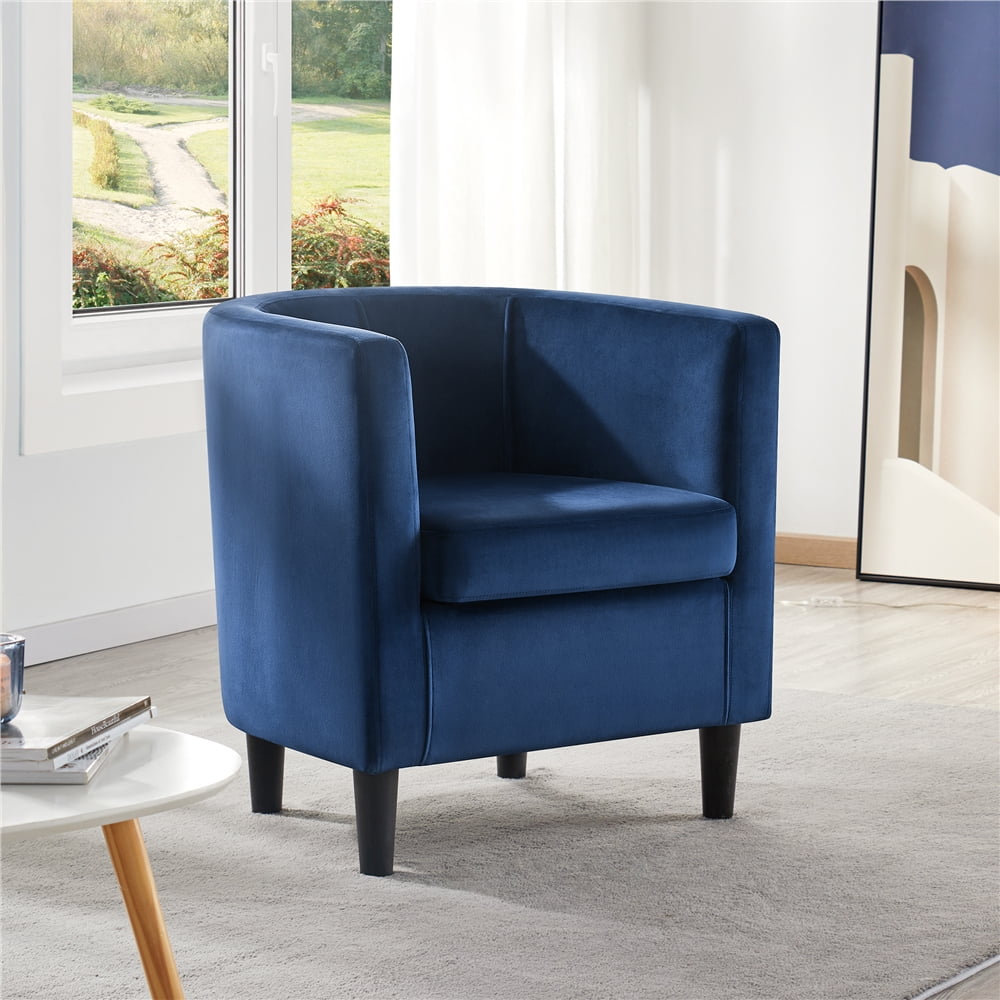 Alden Design Upholstered Accent Chair for Livingroom, Blue Velvet