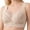 Beige, variant on Wireless Floral Lace V Neck Bra Wide Seamless Strap Full Coverage Support Everyday Elegant for Women