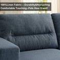 thumbnail image 6 of LEISLAND 70"W Loveseat Sofa, Mid Century Modern Decor Love Seat Couches for Living Room, Button Tufted Upholstered Furniture, Solid & Easy to Install Small Couch for Bedroom Office Apartment, Blue, 6 of 9