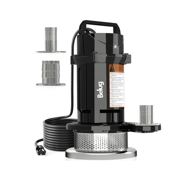 Bomba Sumergible Para Agua Limpia 1/2 Hp Acero Inoxidable Belug Negro