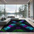 thumbnail image 2 of ODIKA 8'x10' Washable Area Rug Durable, Non-Slip Gamer Glowing Dice Geometric Contemporary Motif Throw Alfombra for Living Room, Under Sectional, Family, 2 of 7