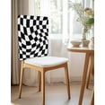 thumbnail image 2 of nqOlkjepod Black and White Checkered Chair Covers Set of 4, Decorative Chair Back Cover, Modern Irregular Geometric Dining Room Chair Slipcovers Removable Chair Protectors Covers for Party Banquet, 2 of 7