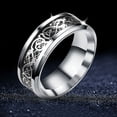 thumbnail image 2 of yuehao rings dragon stainless ring steel dragon titanium steel ring golden with silver rings, 2 of 8