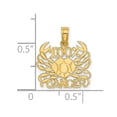 thumbnail image 2 of Diamond2Deal 14k Yellow Gold 100% CANCER Zodiac Charm Pendant for Women (L- 0.67 inch, W- 0.61 inch), 2 of 6