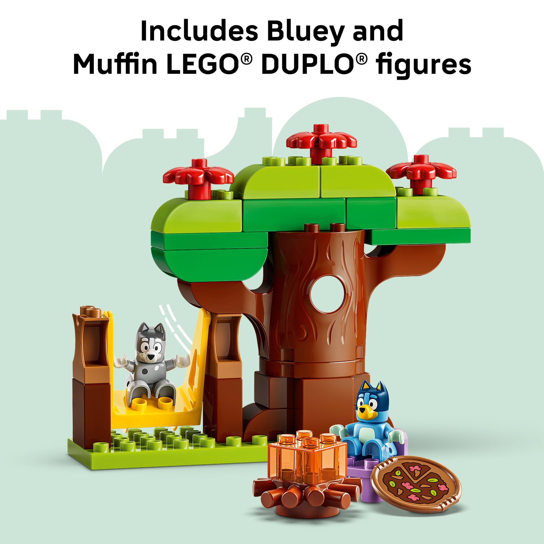 LEGO DUPLO Bluey Pizza Girls with Muffin and Bluey - Learning and Building Toy for Toddlers, Ages 2+ - Bluey Playset with 2 Toy Figures for Boys & Girls - Gift Idea for Birthdays - 10469