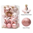 thumbnail image 2 of Bolas de adornos navideños con lazo para colgar para fiestas (calabaza de 20 piezas de oro rosa), 2 of 6