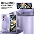 thumbnail image 2 of Allytech Galaxy Z Fold3 Case with Build-in Screen Protector, Stand Full Body Protective Bumper Anti-Scratch Camera Lens Protector Phone Case for Samsung Galaxy Z Fold3 - Purple, 2 of 7